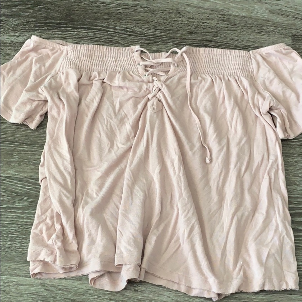 Pink/lavender off the shoulder
